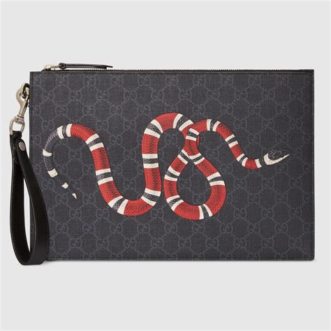 gucci bestiary pouch with kingsnake|Gucci Small GG Supreme Bestiary Kingsnake Pouch .